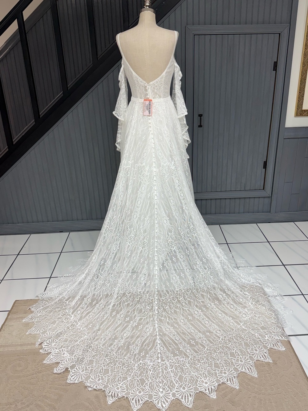Wilderly Bride Genevieve Lace Boho Wedding Dress Gown Ivory Petite, Lace Crochet - Picture 6 of 17